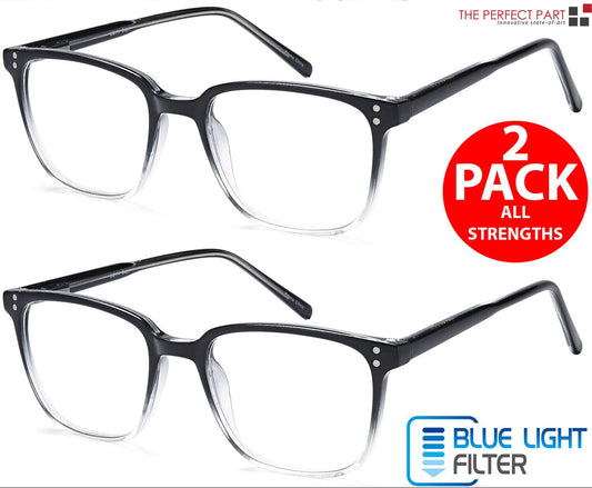 2 PK Unisex Blue Light Blocking Reading Glasses Computer Readers For